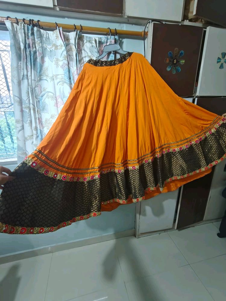 Navratri Orange Ghaghra