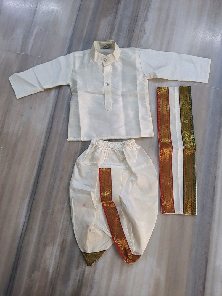 Off-white Full Set Dhoti For Baby Boy