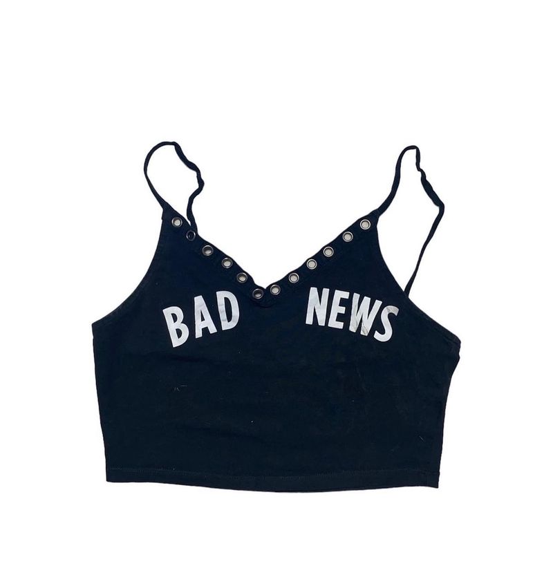 Y2K “Bad News” Crop Top