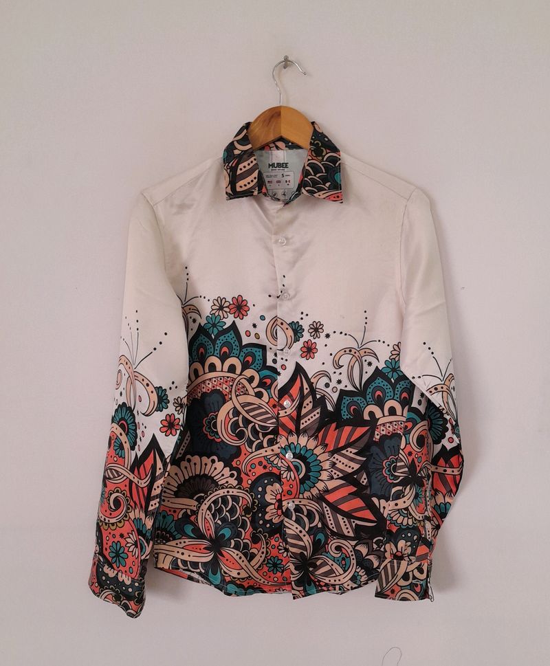 Cream Printed Shirt (Men's)