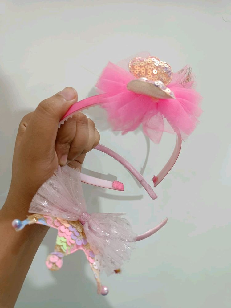 2 Pink Partywear Hairbands