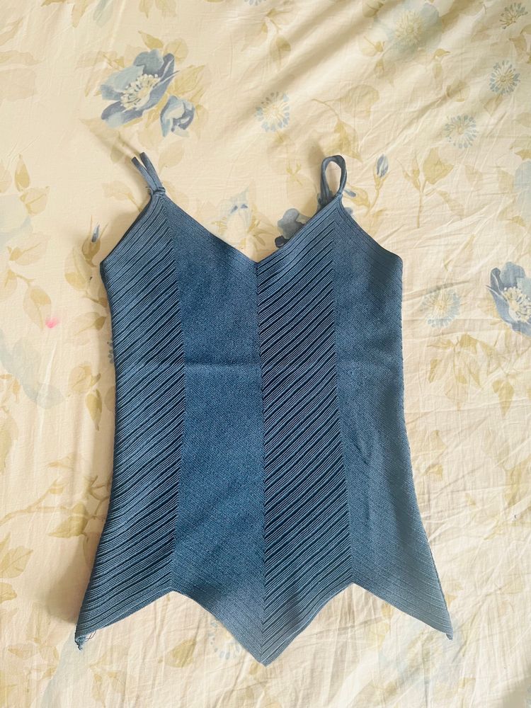 Blue Cami Top Corset Style