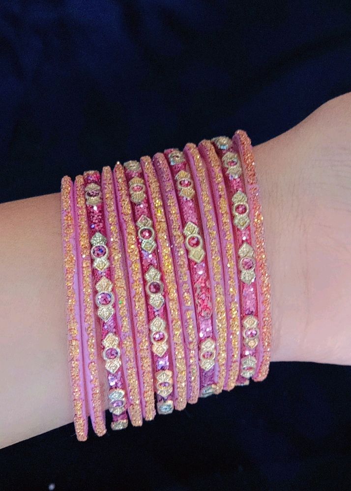 Pink Glass Bangles