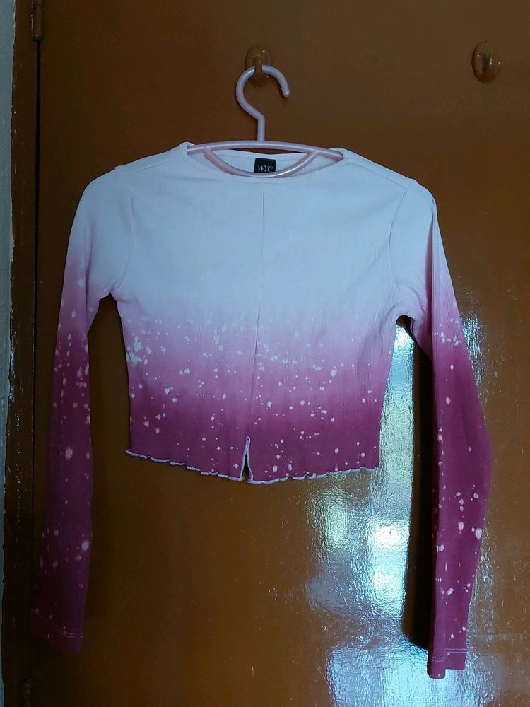 Pink Kawaii Crop Top For WOMENS