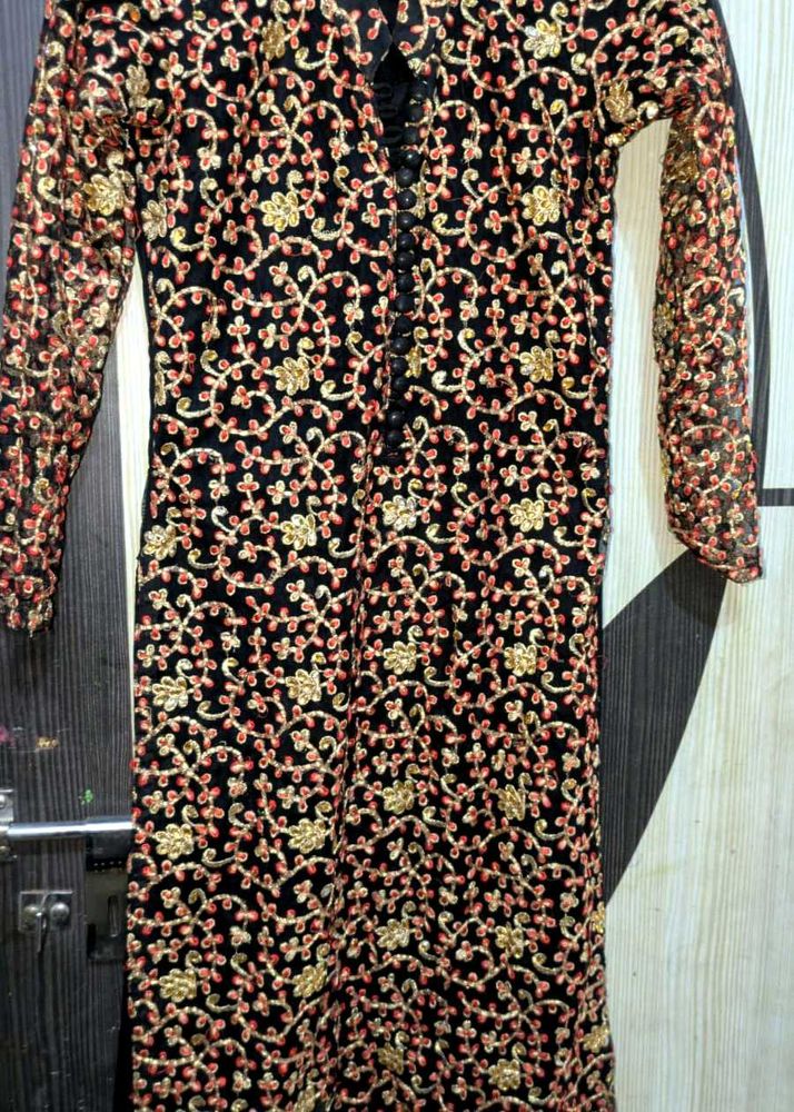 Net Heavy Embroidery In Full Kurti