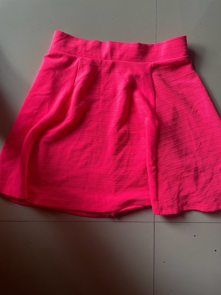 H&M SKIRT(fluorescent Pink Colour)