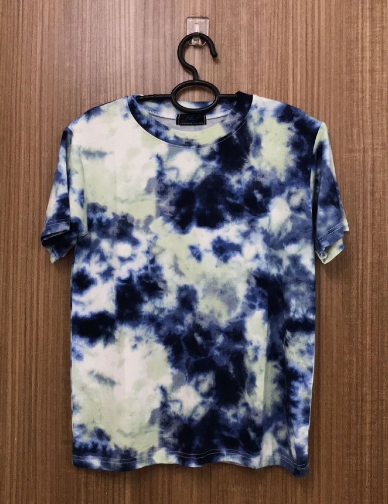 Hues Of Yellow And Blue Tie Dye Soft T-shirt