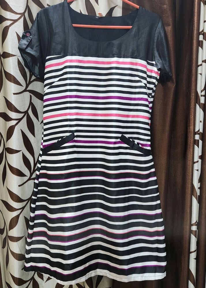 White And Black Stripped Dress