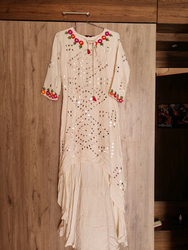 Party Wear White Kurti