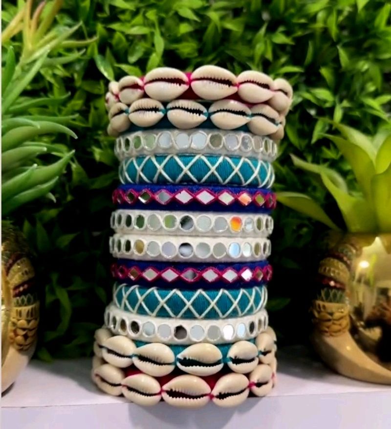 🤍💜💙 Mirror Work Bangles