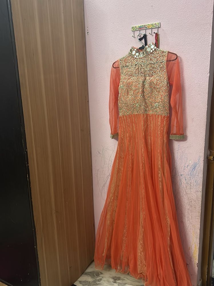 Coral Colour Gown