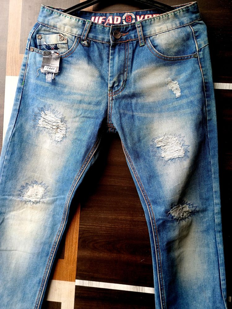 Pure Cotton, Brand New 32waist Ripped Jeans