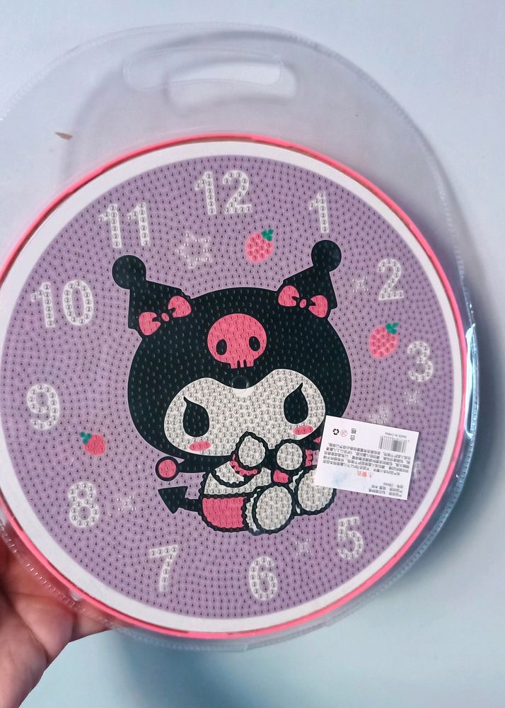 Kuromi Wall Clock +Diy Dimond Kit  💜🆕