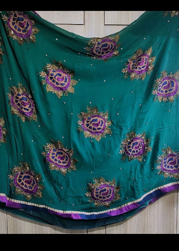 Green Embroidered Saree