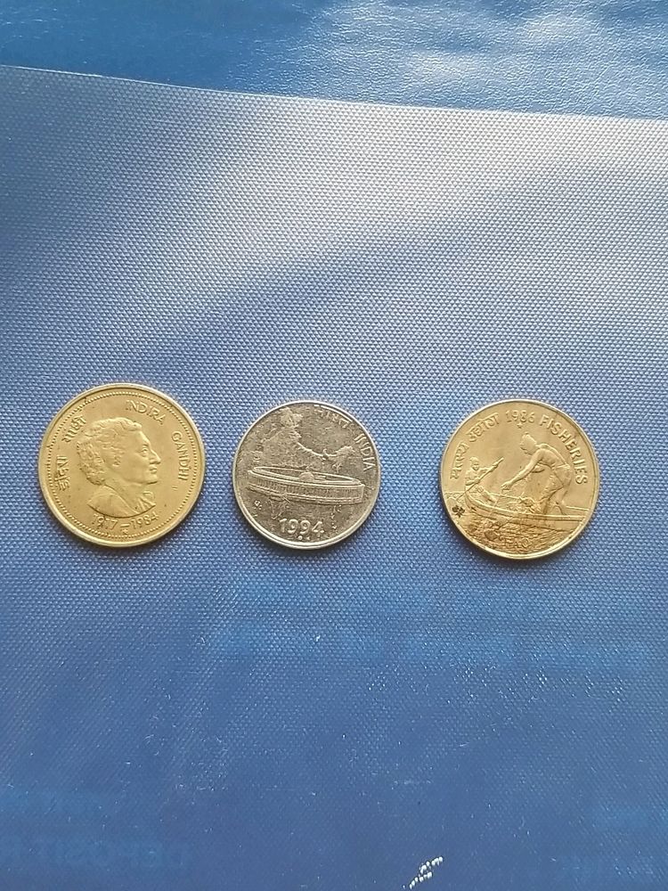 Old 50 Paise Coins Of Three Different Pictures