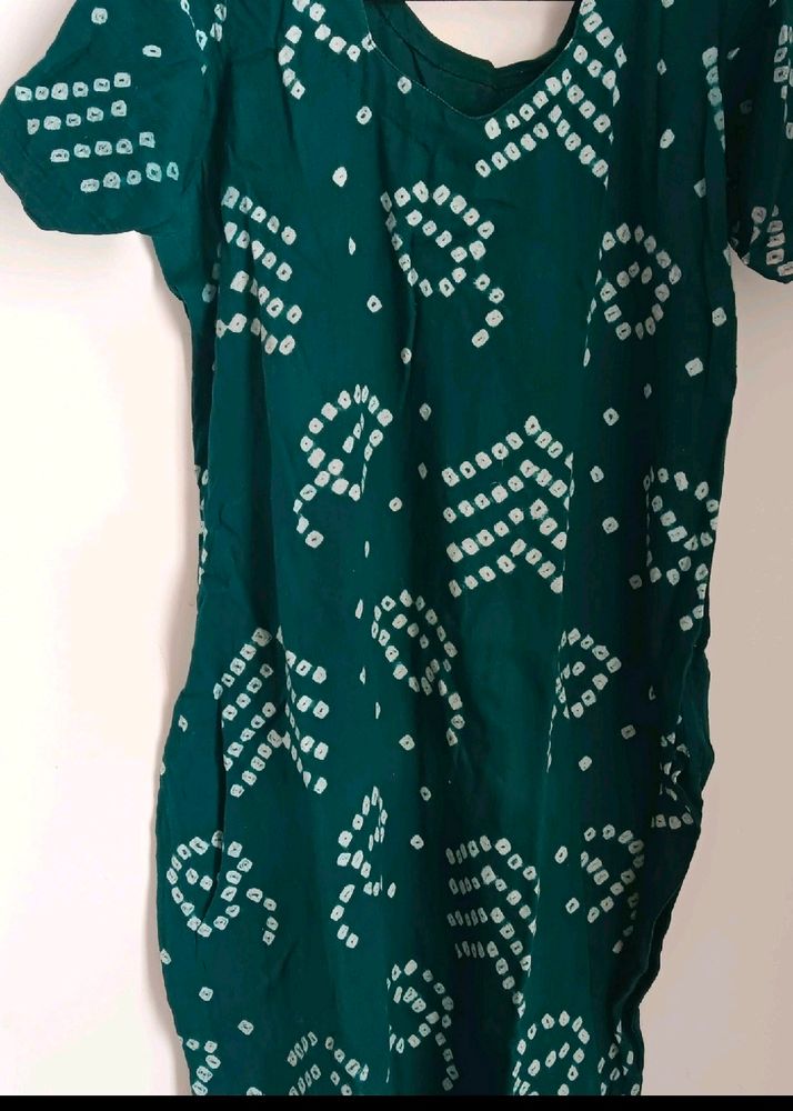 😍Beautiful Bandhej Printed Kurti Salwar Dupatta🥰