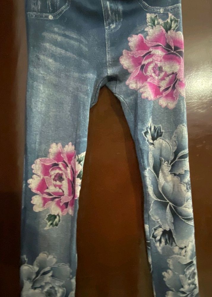 women printed jeggings stretchable