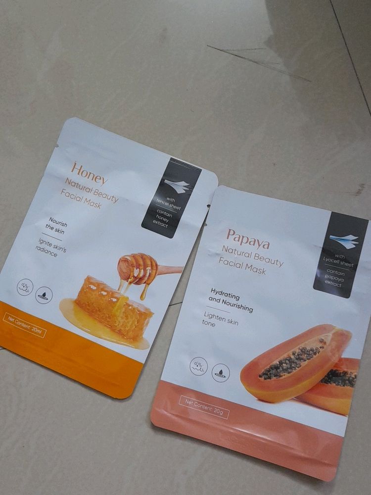 Miniso Sheet Face Masks (Honey and Papaya)