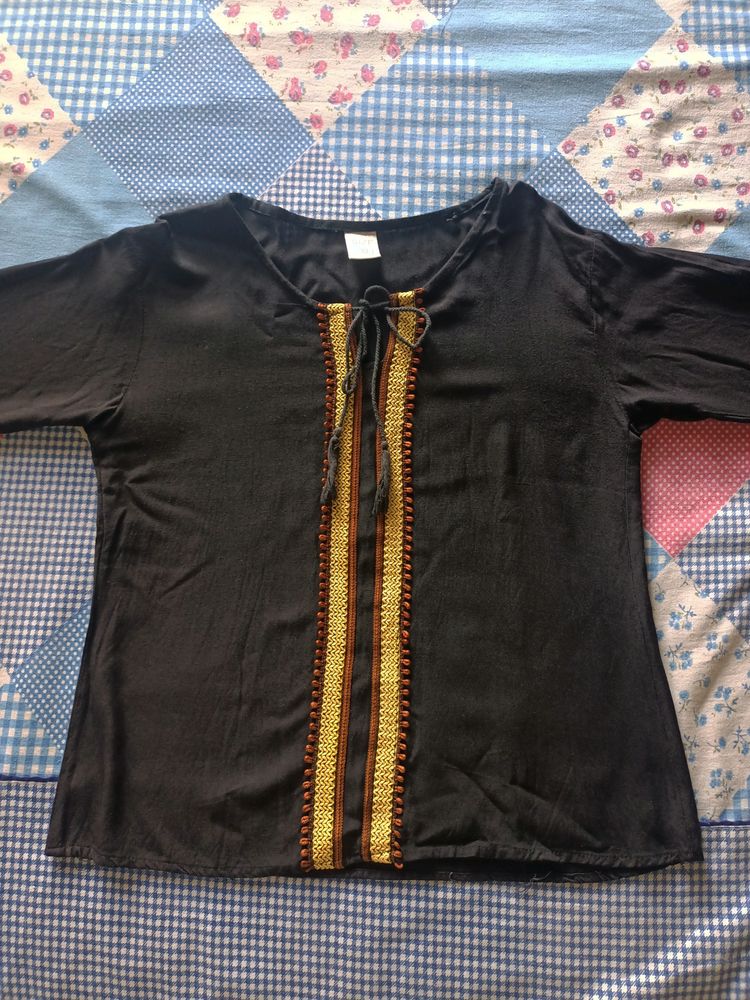 A Black Kurta Style Top