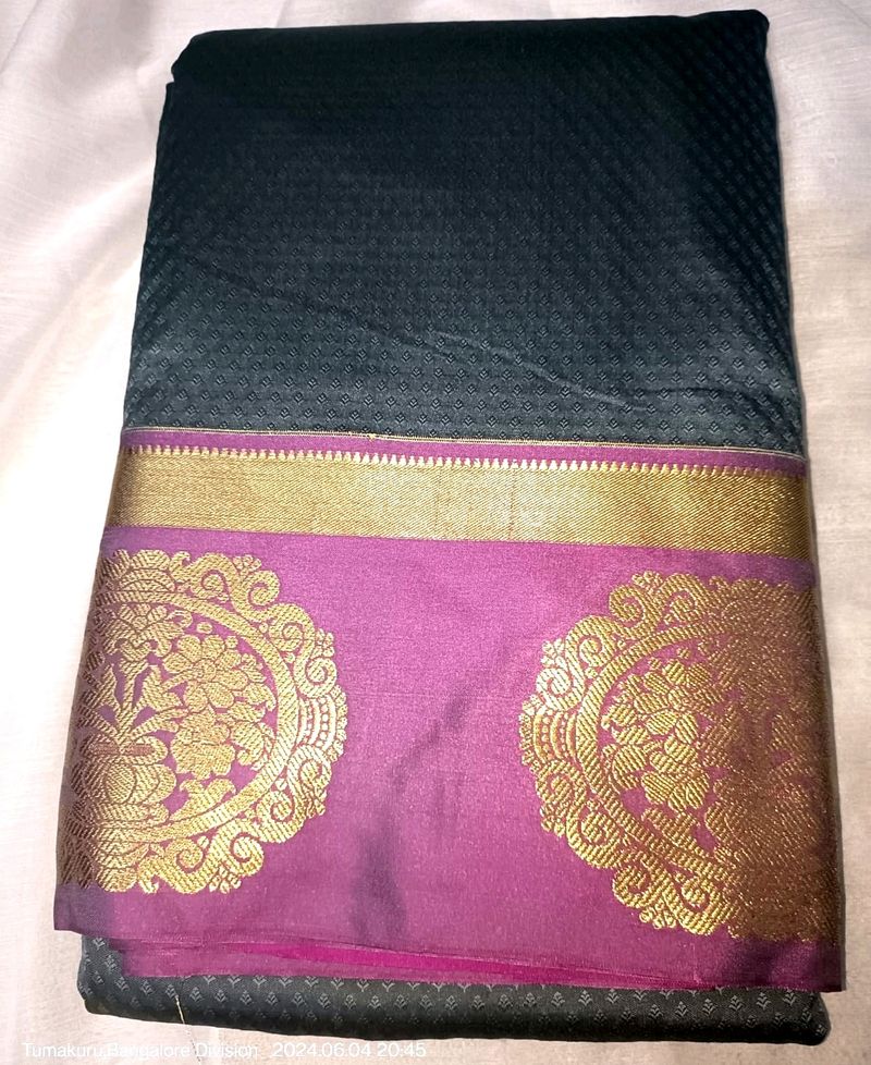 Ash Color Silk Saree