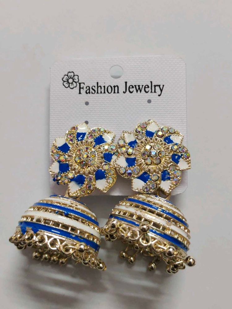 Blue Jhumki earring