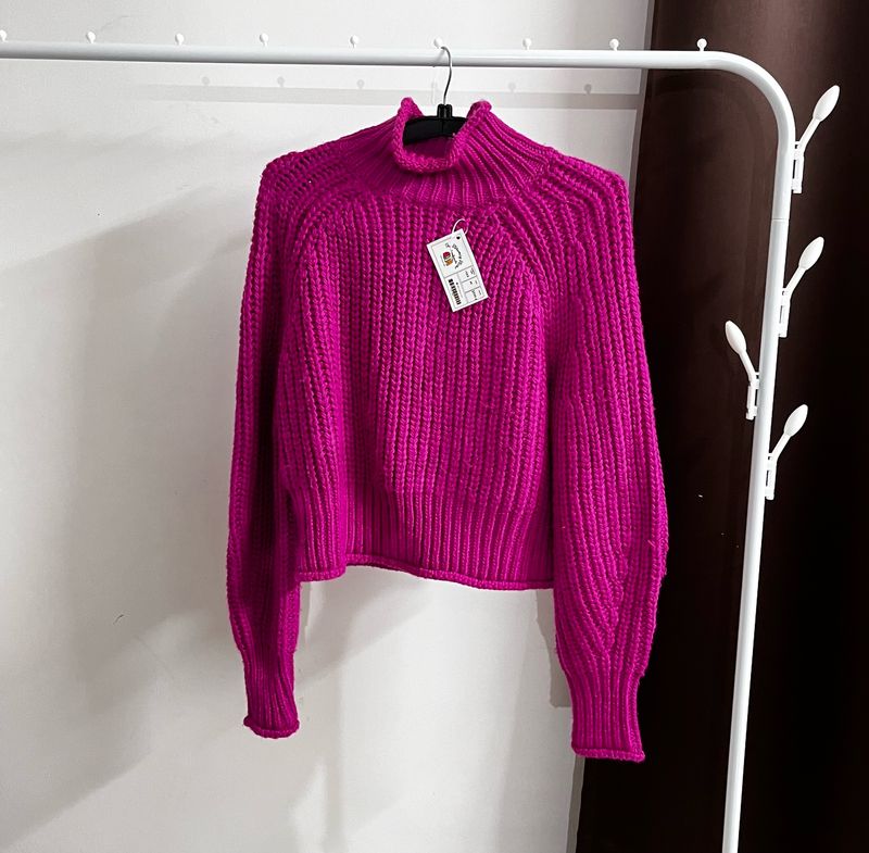 ❌Magenta High Neck Knit Sweater❌