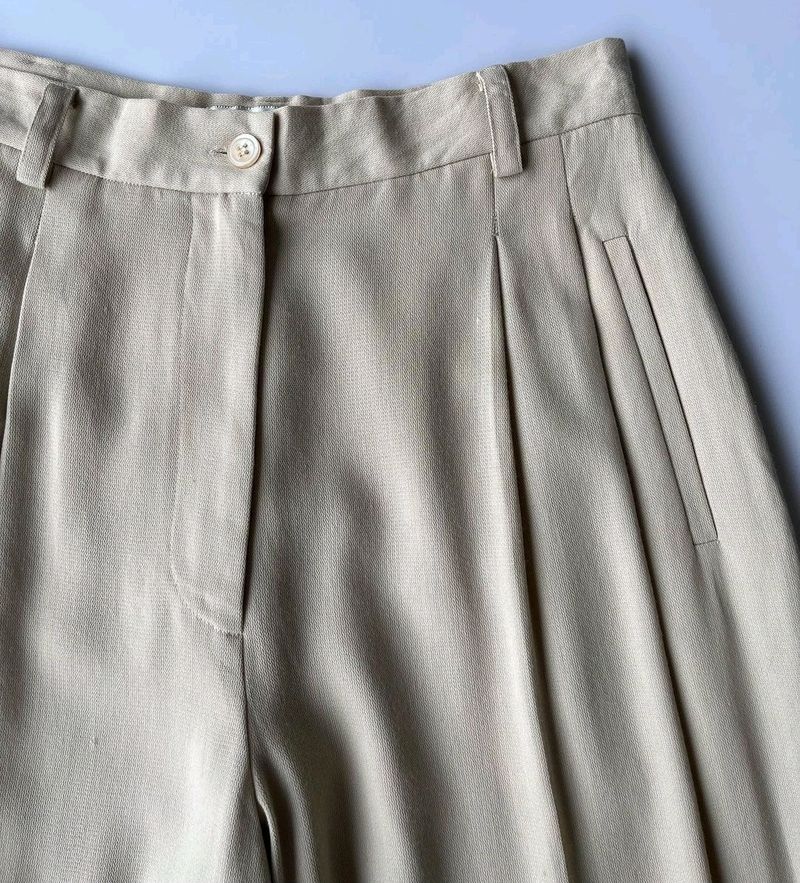 Korean Pleated Formal Trousers In Beige