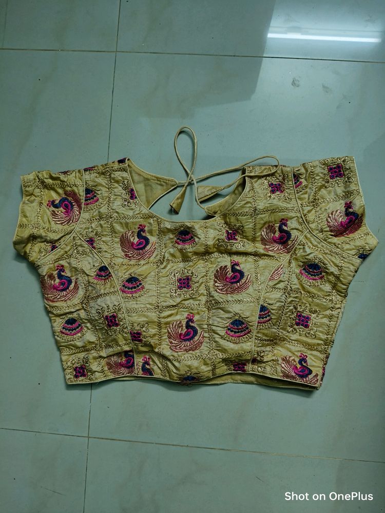 Gold And Pink Padded Blouse