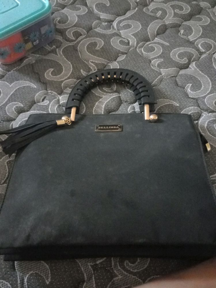 Black Colour Bag With Stylish Handles