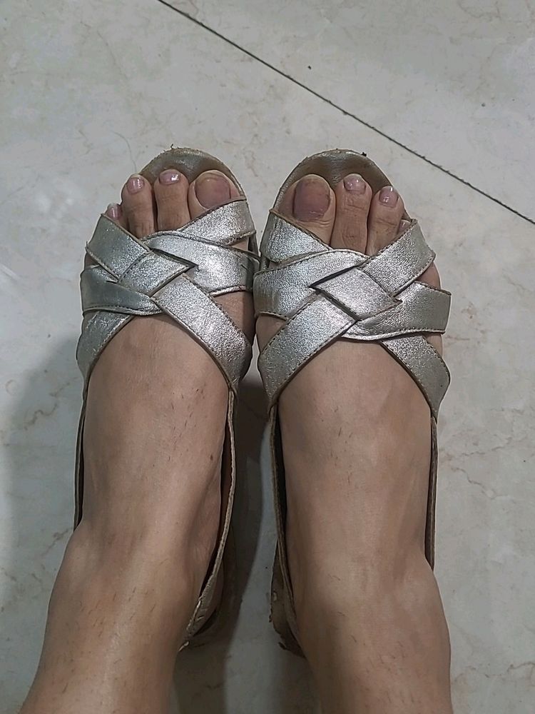 Topshop- Pureleather SILVER Sandals