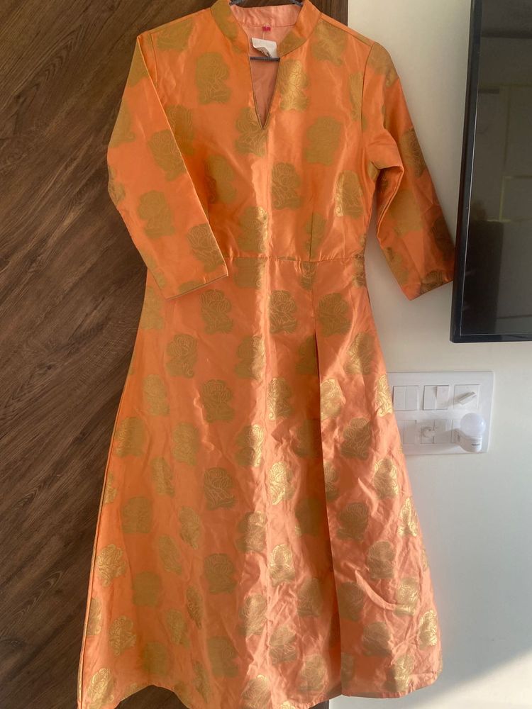 Coral Banarasi Festive Kurta