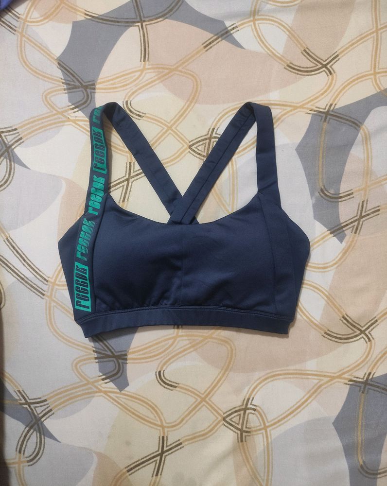 Reebok Logo Pushup Padded Sports Bra.