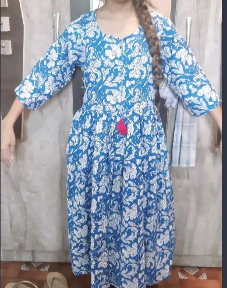 Cotton Printed Anarkali Type Kurti Cum Frock