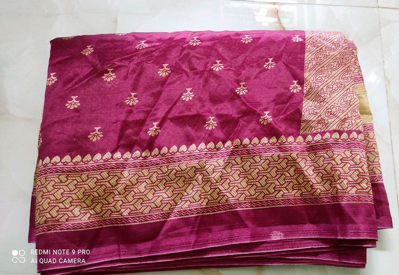 😍New Beautiful Pink Saree😍