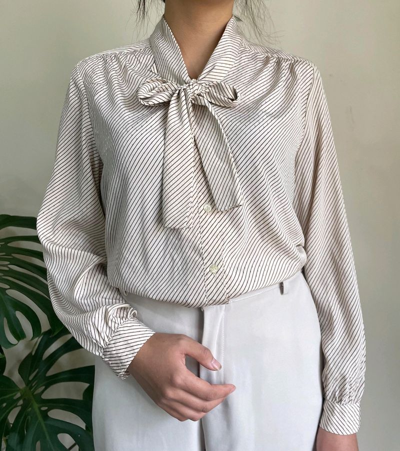 Neck Tie Up Blouse