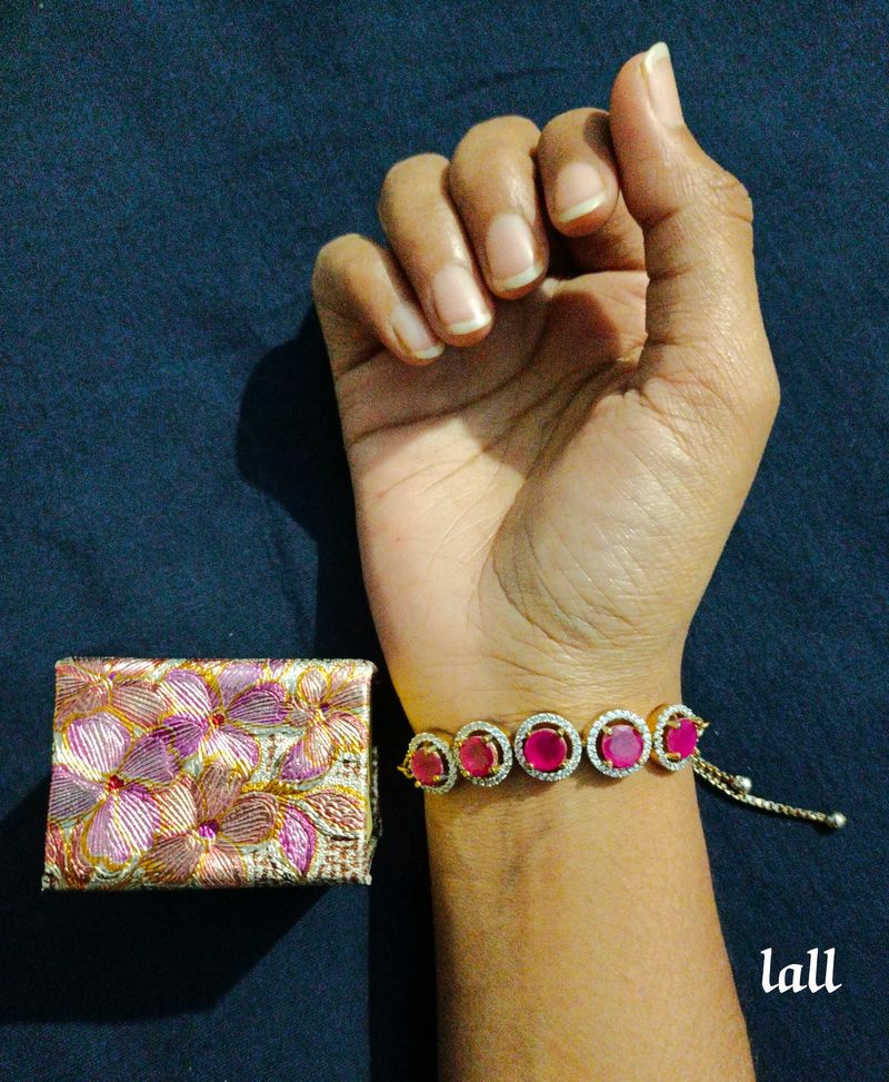 Pink Stone Bracelet+Box