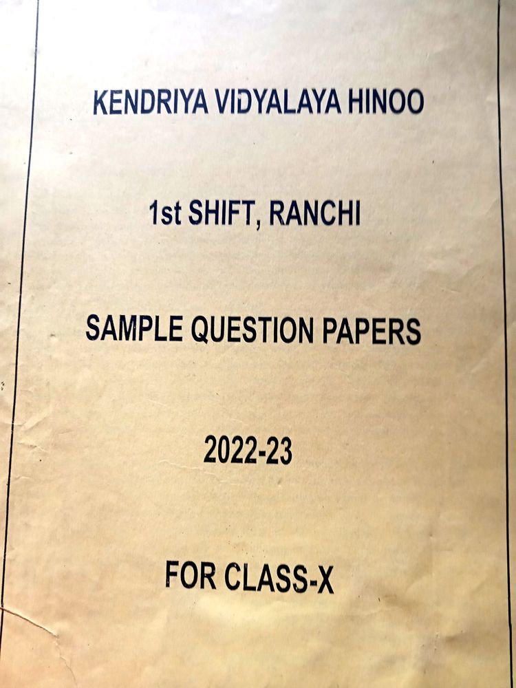 Class 10th , KVS Sample Paper ( All Subjects )
