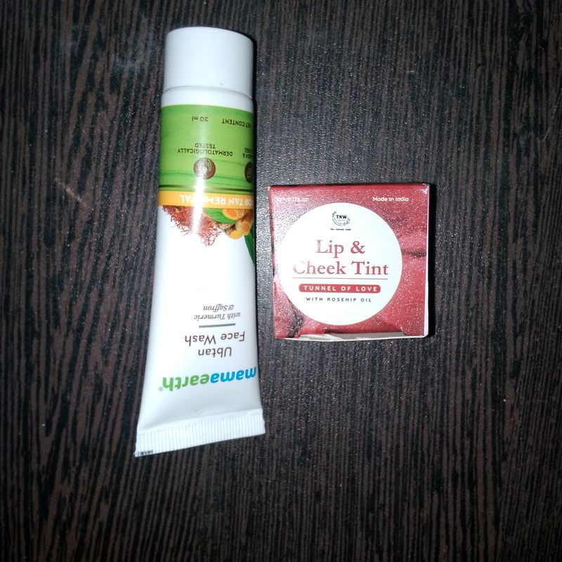 mamaearth face wash& lip cheek tint