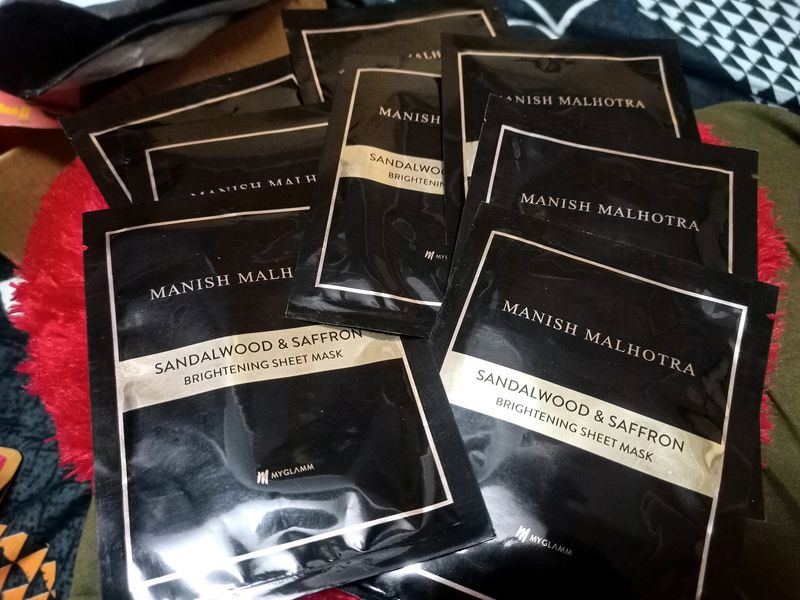 Pack Of 8 Manish Malhotra Brightening Sheet Masks