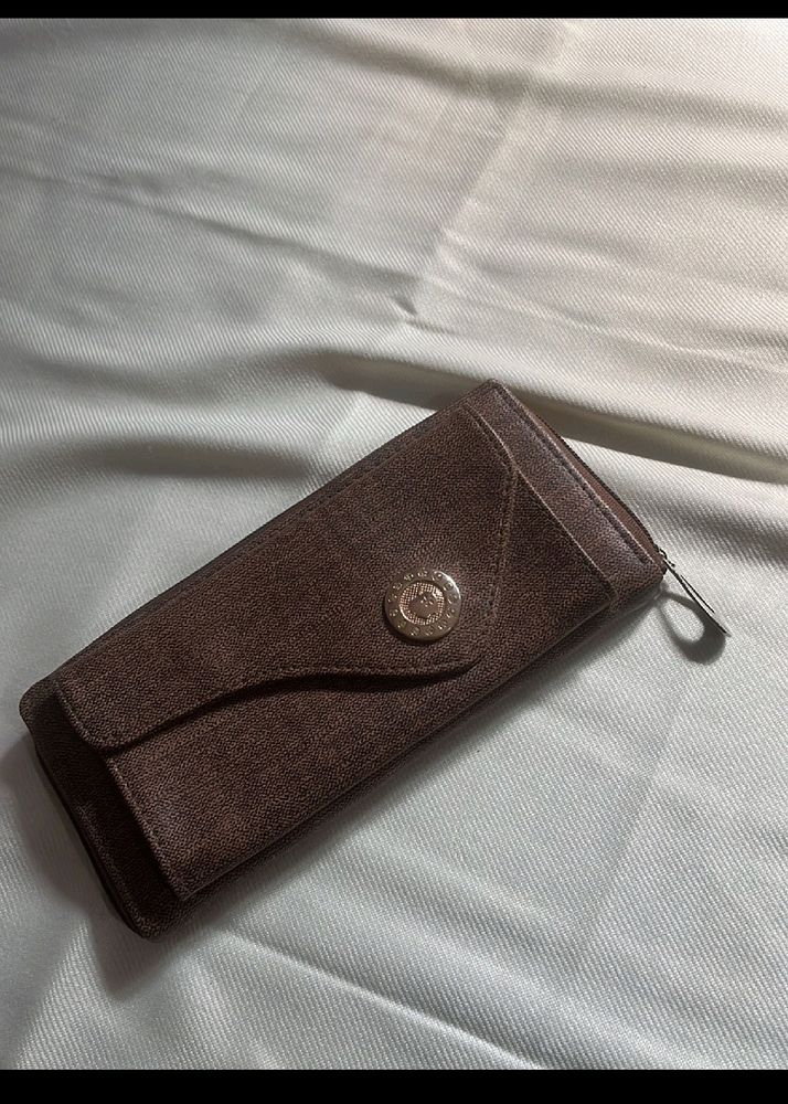 Dark Brown Leather Purse For Daily Use