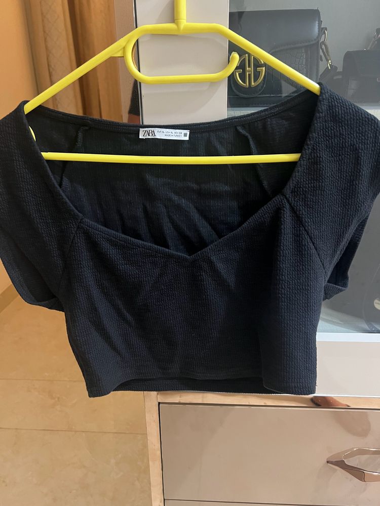 Zara Black Crop Top