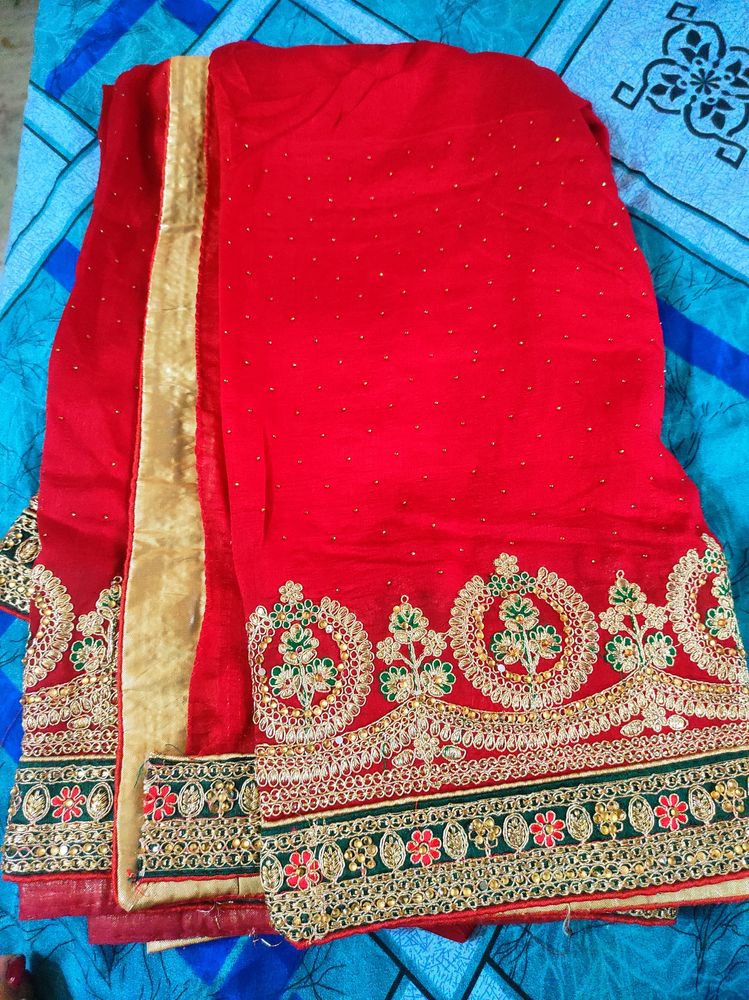 Fully New Red Heavy Designer Saree