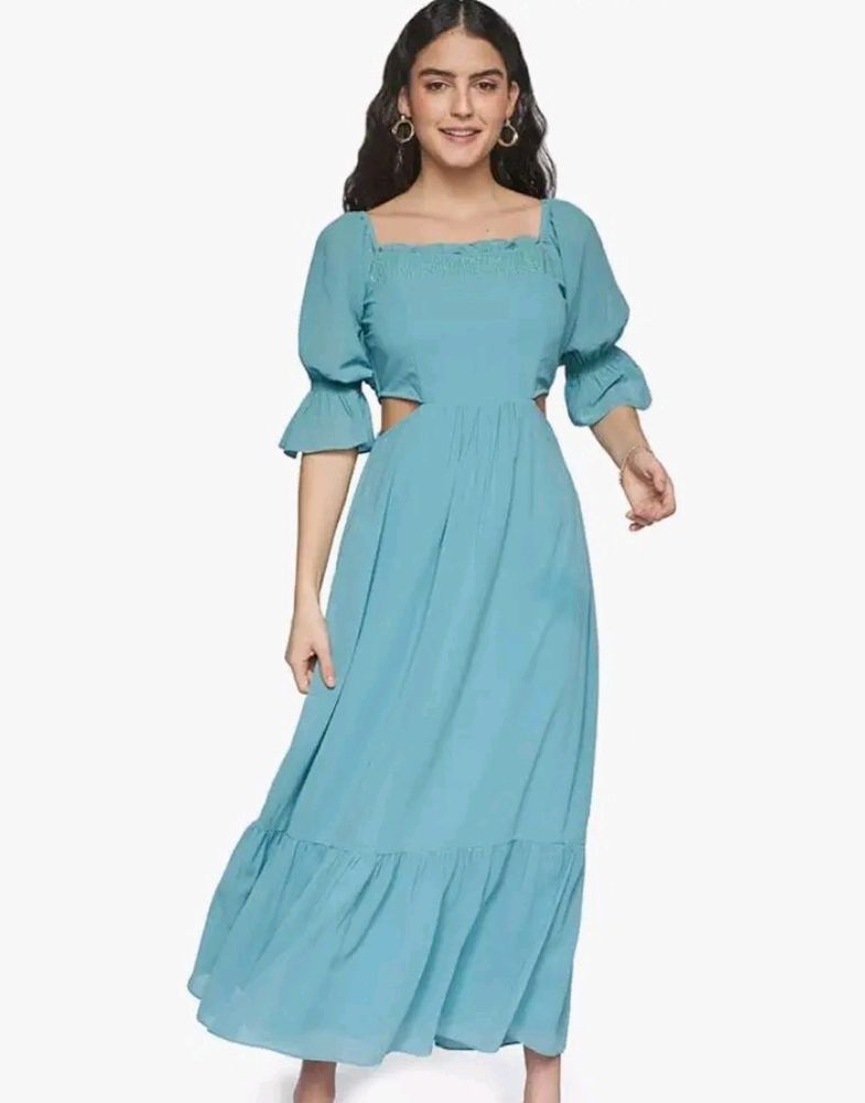 AND Teal A-line Dress