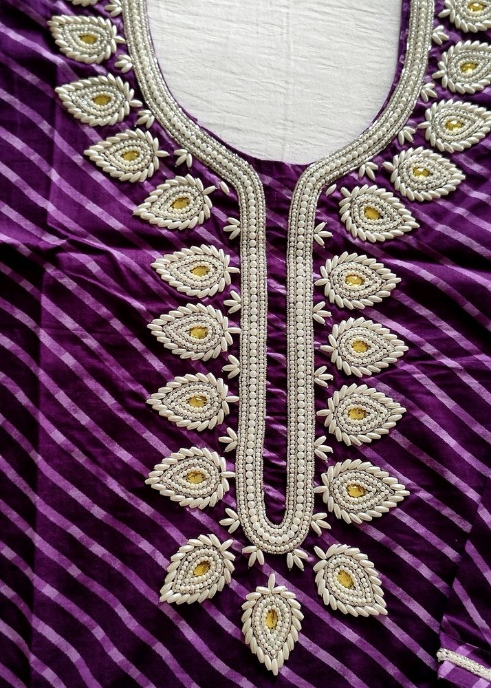 Hand Embroidered Straight Cut Long Kurta