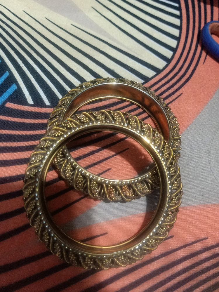 1one Pair Bronze Colour,  Party Wear Metal Bangles