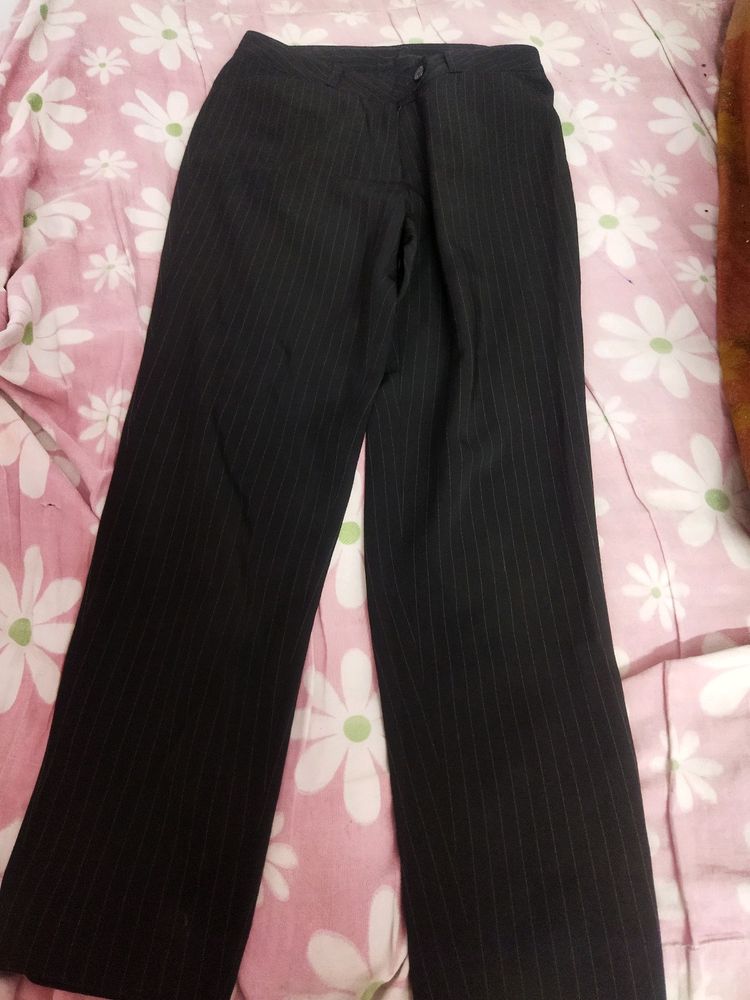 Black White Strip Formal Pant