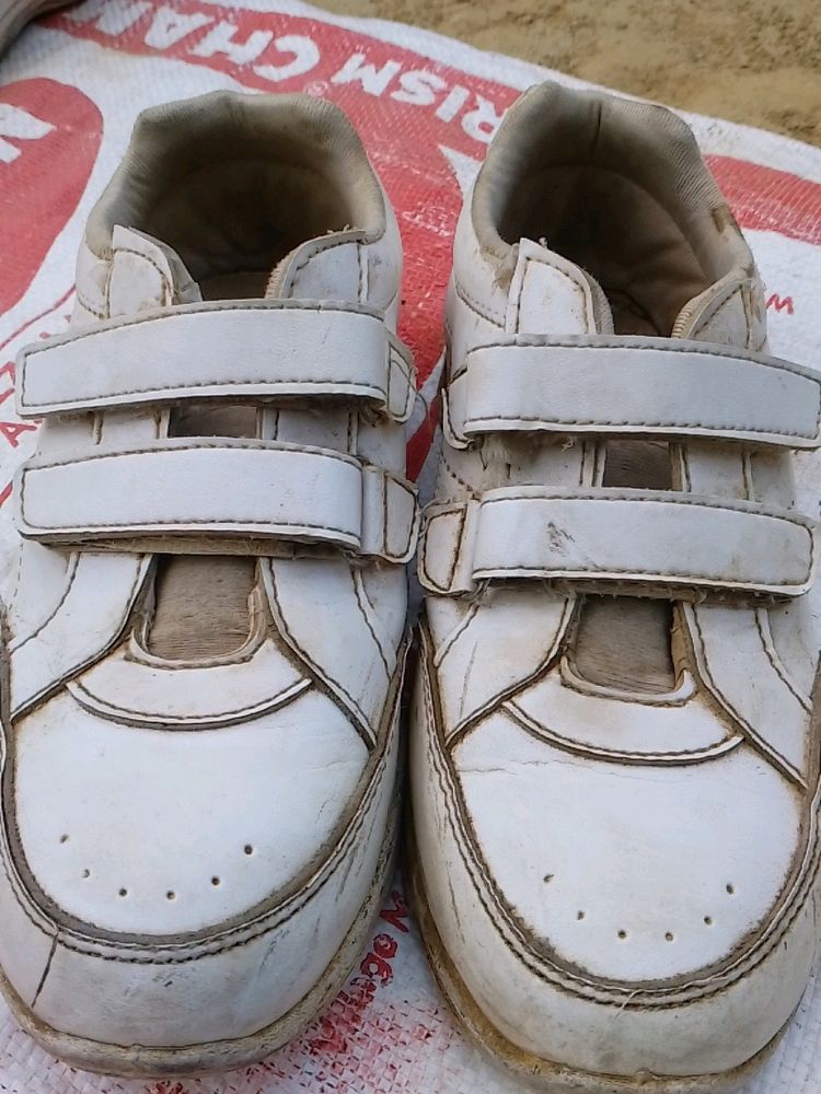 Size 4 White Shoes For Boy, Girl Both.