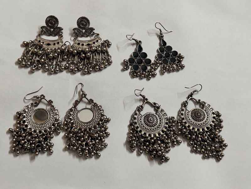 Earrings for women fashion jhumka oxidised Silver