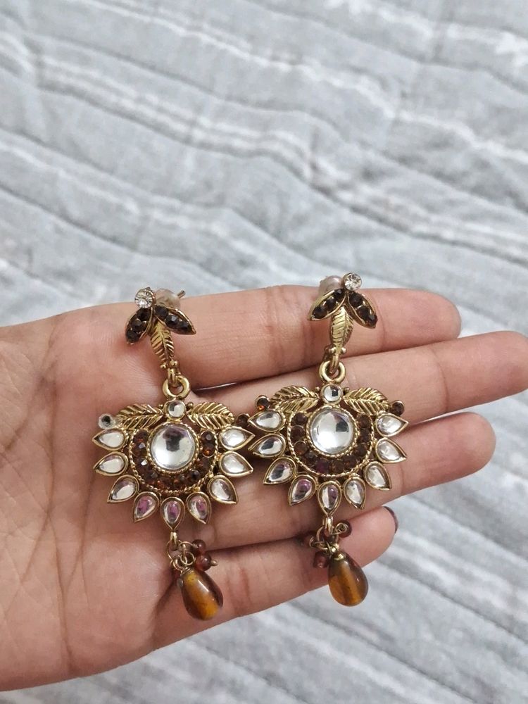 Ethnic Brown Earrings