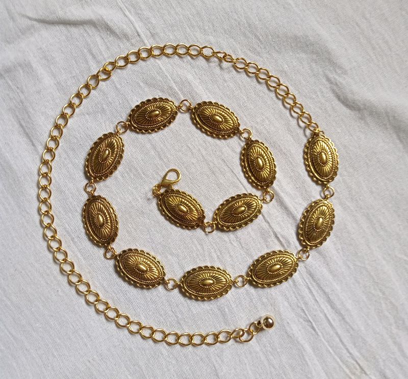 Vintage Y2k Rare Pinteresty Gold Chain Belt